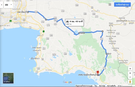 เส้นทางที่ 6  กรุงเทพ > อ.ท่าตะเกียบ > อ.วังสมบูรณ์ > อ.สอยดาว > จันทบุรี
